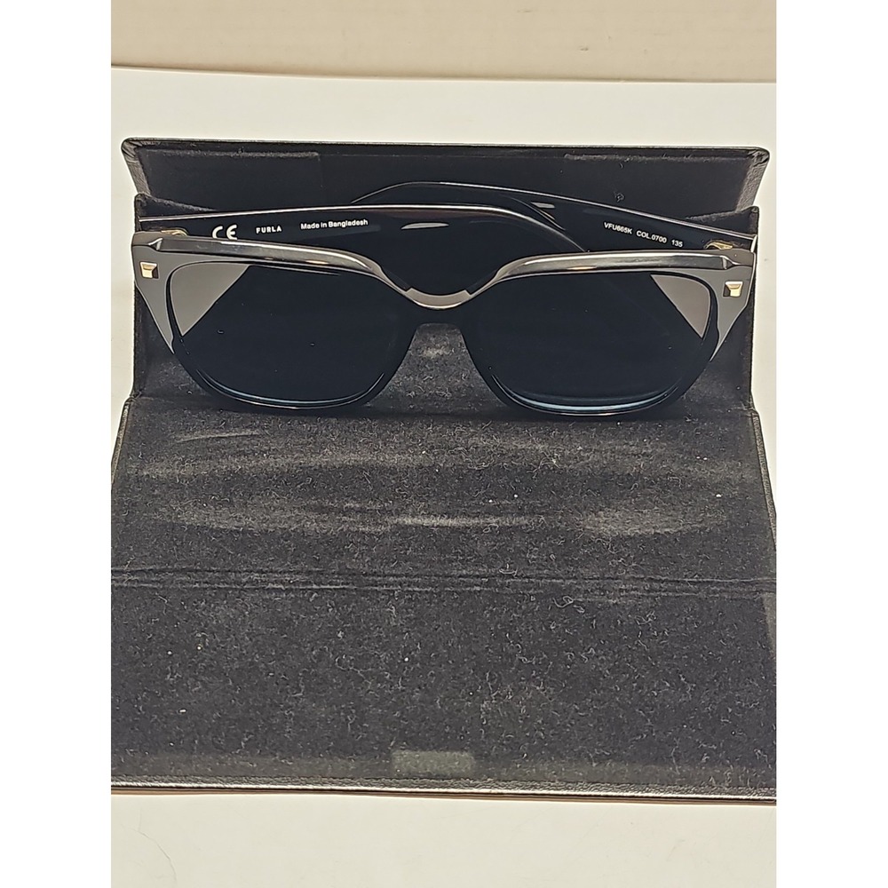 FURLA VFU665K COL.0700 POLISHED BLACK GOLD AUTHENTIC SUNGLASSES